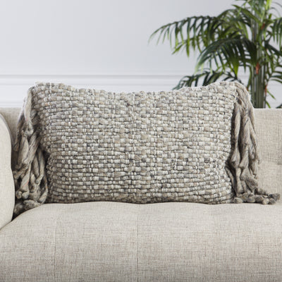 product image for Cilo Textured Pillow in Light Gray & Ivory by Jaipur Living 22