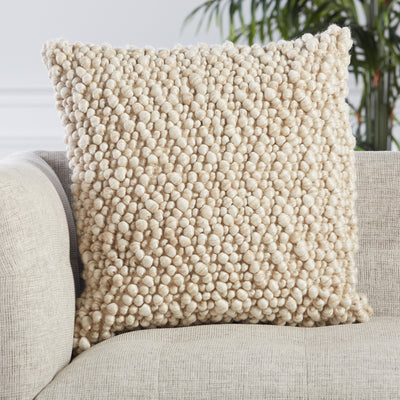 product image for Kaz Textured Pillow in Beige by Jaipur Living 92
