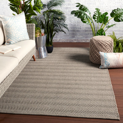 product image for Saeler Indoor/Outdoor Striped Grey Rug by Jaipur Living 55