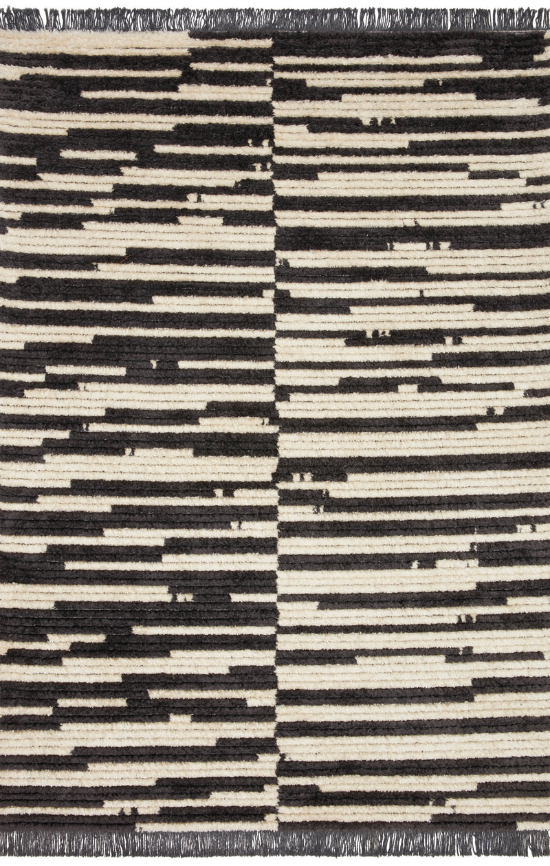 media image for Alice Striped Cream & Charcoal Rug 259