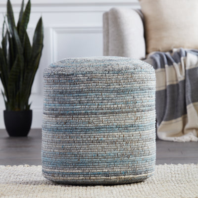 product image for Duro Stripes Pouf in Blue by Jaipur 18