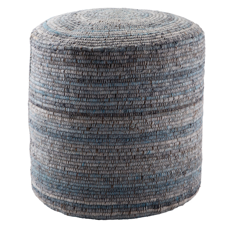 media image for Duro Stripes Pouf in Blue by Jaipur 269