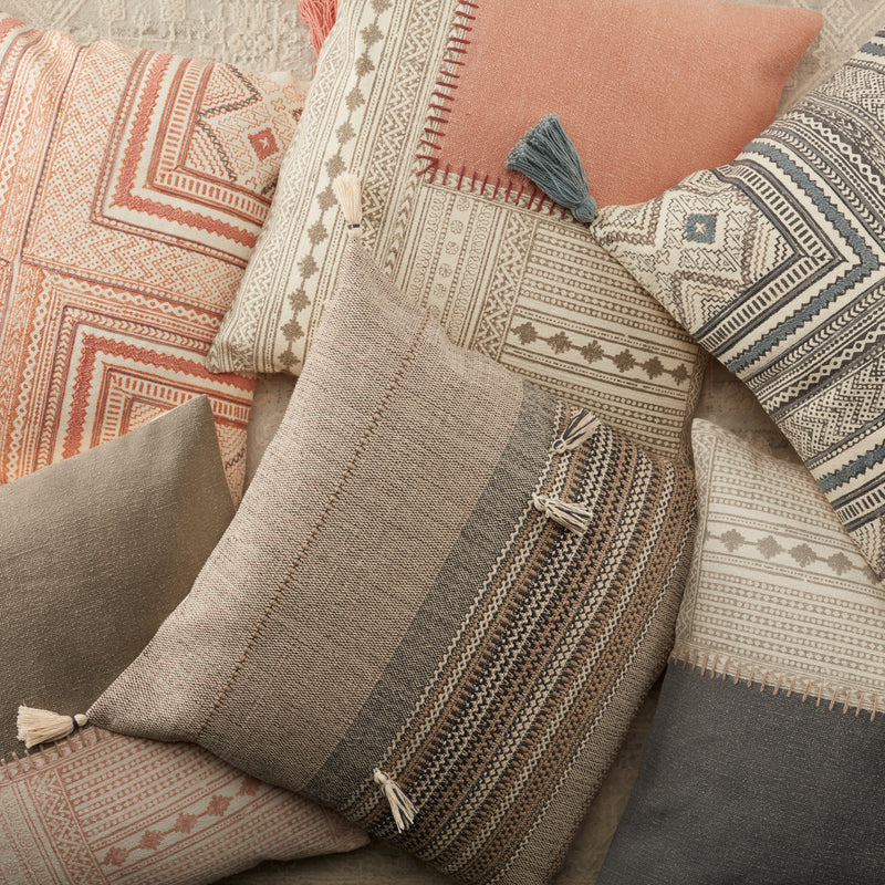media image for Cainen Stripes Pillow in Brown & Cream 259