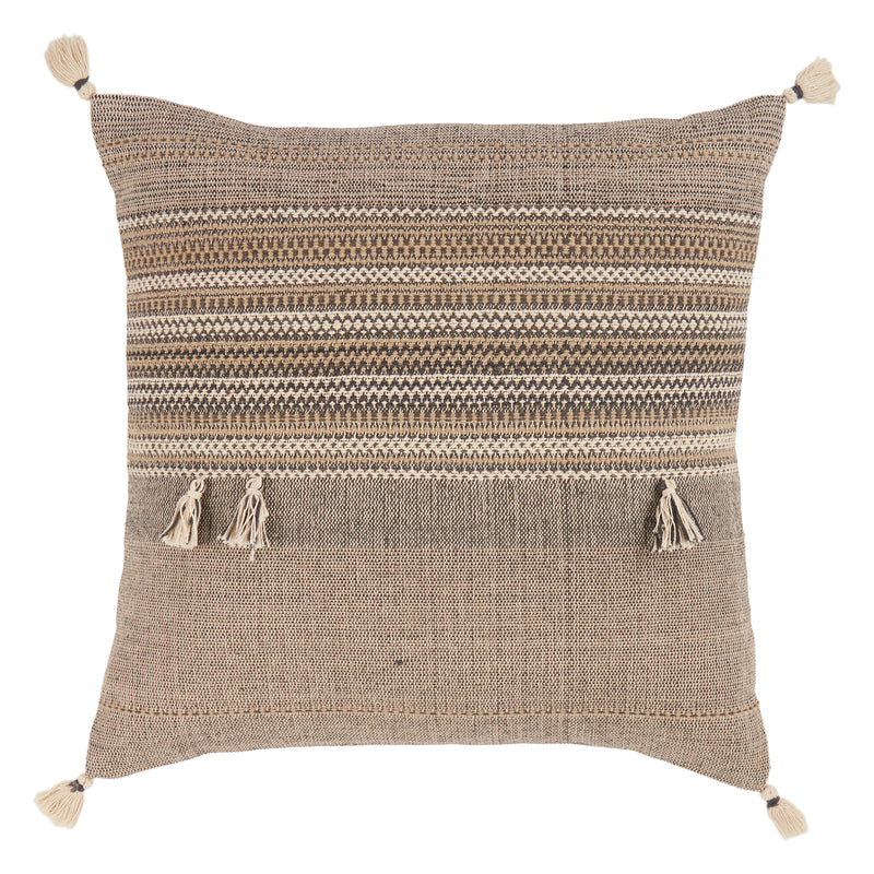 media image for Cainen Stripes Pillow in Brown & Cream 264