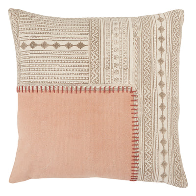 product image of Ayami Tribal Pillow in Light Pink & Cream 527