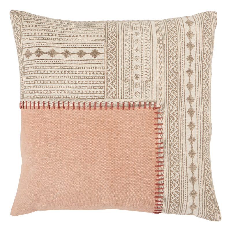 media image for Ayami Tribal Pillow in Light Pink & Cream 264