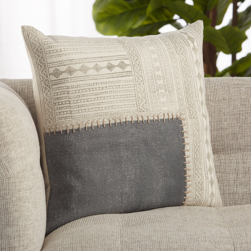 media image for Ayami Tribal Pillow in Gray & Cream 236
