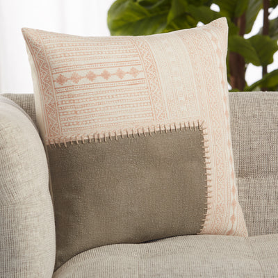 product image for Ayami Tribal Pillow in Light Pink & Gray 37