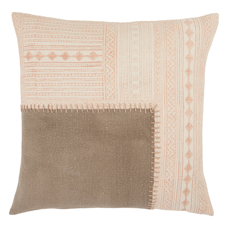 media image for Ayami Tribal Pillow in Light Pink & Gray 277