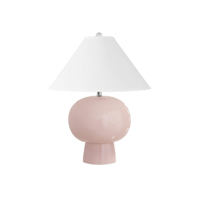 product image of Bulb Shape Ceramic Table Lamp With Coolie Shade By Bd Studio Ii Annie Blush 1 590