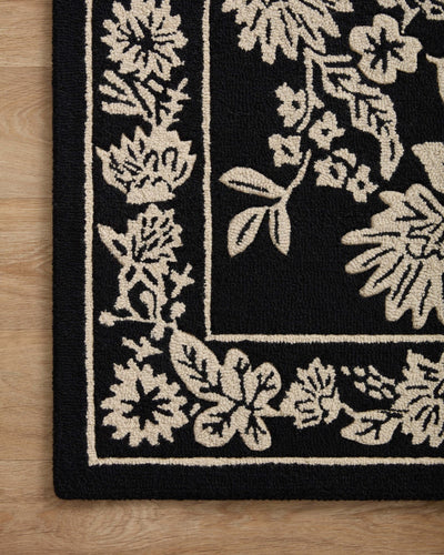 product image for arboretum hooked black rug by rifle paper co x loloi arbrarb 01bl00160s 3 53