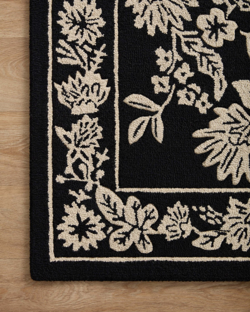 media image for arboretum hooked black rug by rifle paper co x loloi arbrarb 01bl00160s 3 254