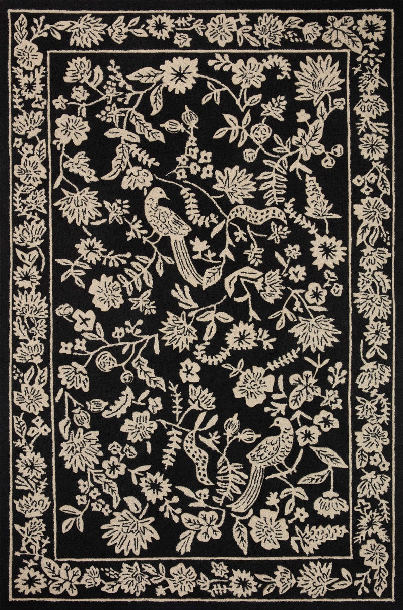 media image for arboretum hooked black rug by rifle paper co x loloi arbrarb 01bl00160s 1 271