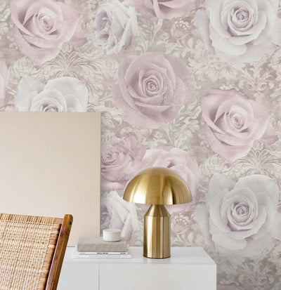 product image for Reverie Wallpaper in Light Pink by NextWall 88