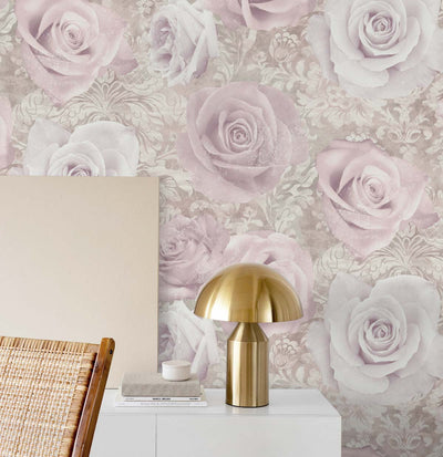 product image for Reverie Wallpaper in Light Pink by NextWall 86