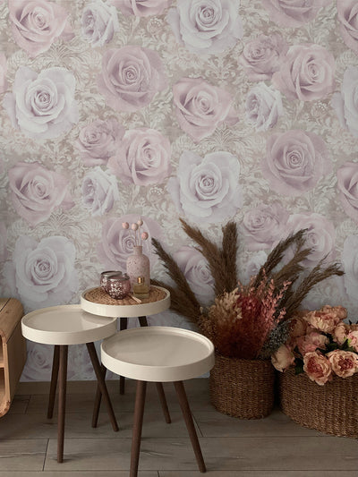 product image for Reverie Wallpaper in Light Pink by NextWall 68