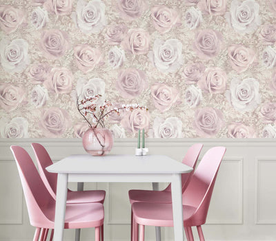 product image for Reverie Wallpaper in Light Pink by NextWall 12