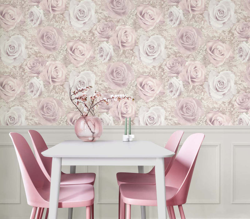 media image for Reverie Wallpaper in Light Pink by NextWall 27