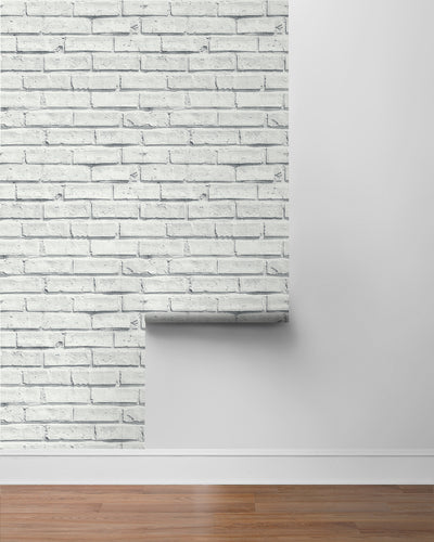 product image for Faux Brick Wallpaper in Off-White by NextWall 34