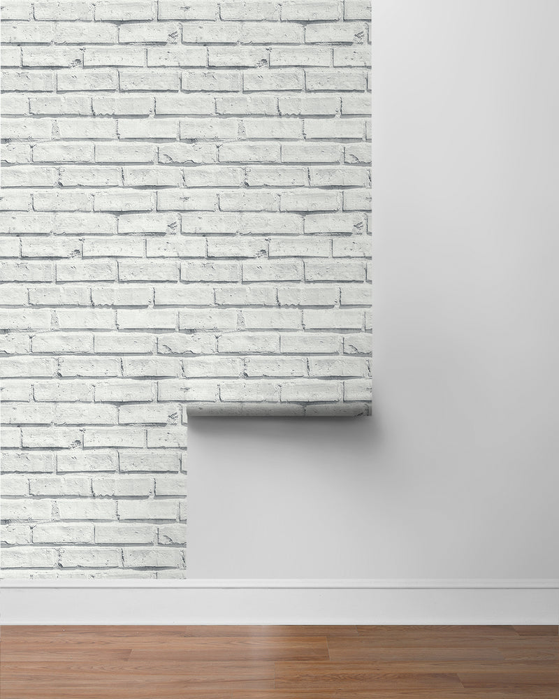 media image for Faux Brick Wallpaper in Off-White by NextWall 275