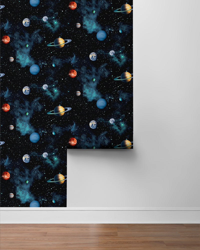 media image for Cosmos Wallpaper in Ebony by NextWall 239