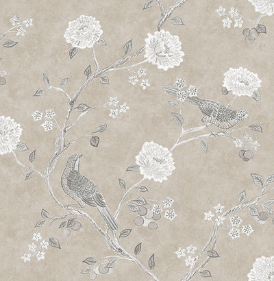 product image for Wellesley Taupe Chinoiserie Wallpaper 81