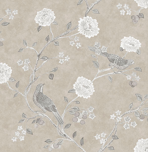 media image for Wellesley Taupe Chinoiserie Wallpaper 232