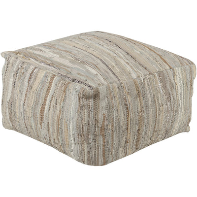 product image of Anthracite ATPF-001 Pouf in Cream & Khaki by Surya 589