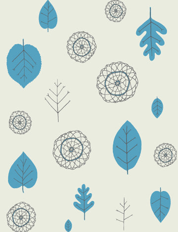product image of A View of the Woods Wallpaper in Delft Blue, Mink, and Cream design by Thatcher Studio - BURKE DECOR 531