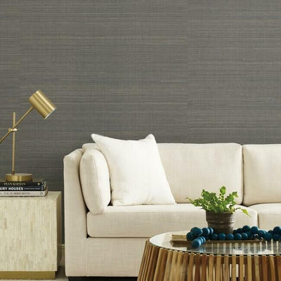 product image for Abaca Weave Wallpaper in Charcoal by Antonina Vella for York Wallcoverings 8