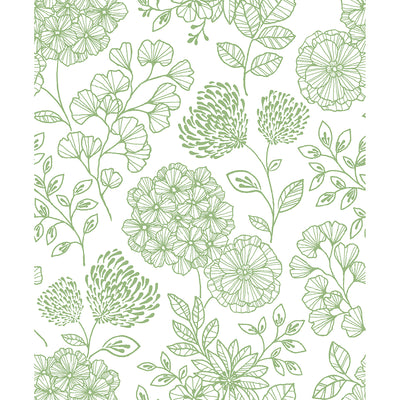 product image of sample ada green floral wallpaper from the scott living ii collection by brewster home fashions 1 598