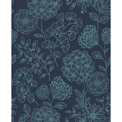 product image for Ada Indigo Floral Wallpaper from the Scott Living II Collection by Brewster Home Fashions 28