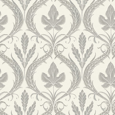 product image of Adirondack Damask Wallpaper in Grey/Beige from Damask Resource Library by York Wallcoverings 567