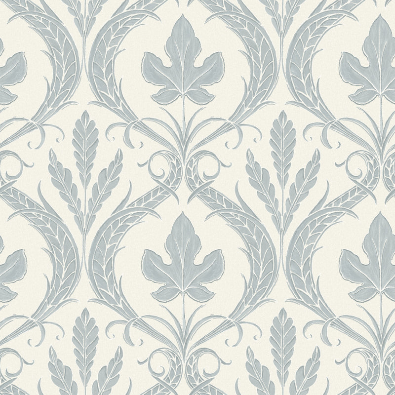media image for Adirondack Damask Wallpaper in Smoky Blue/Beige from Damask Resource Library by York Wallcoverings 277