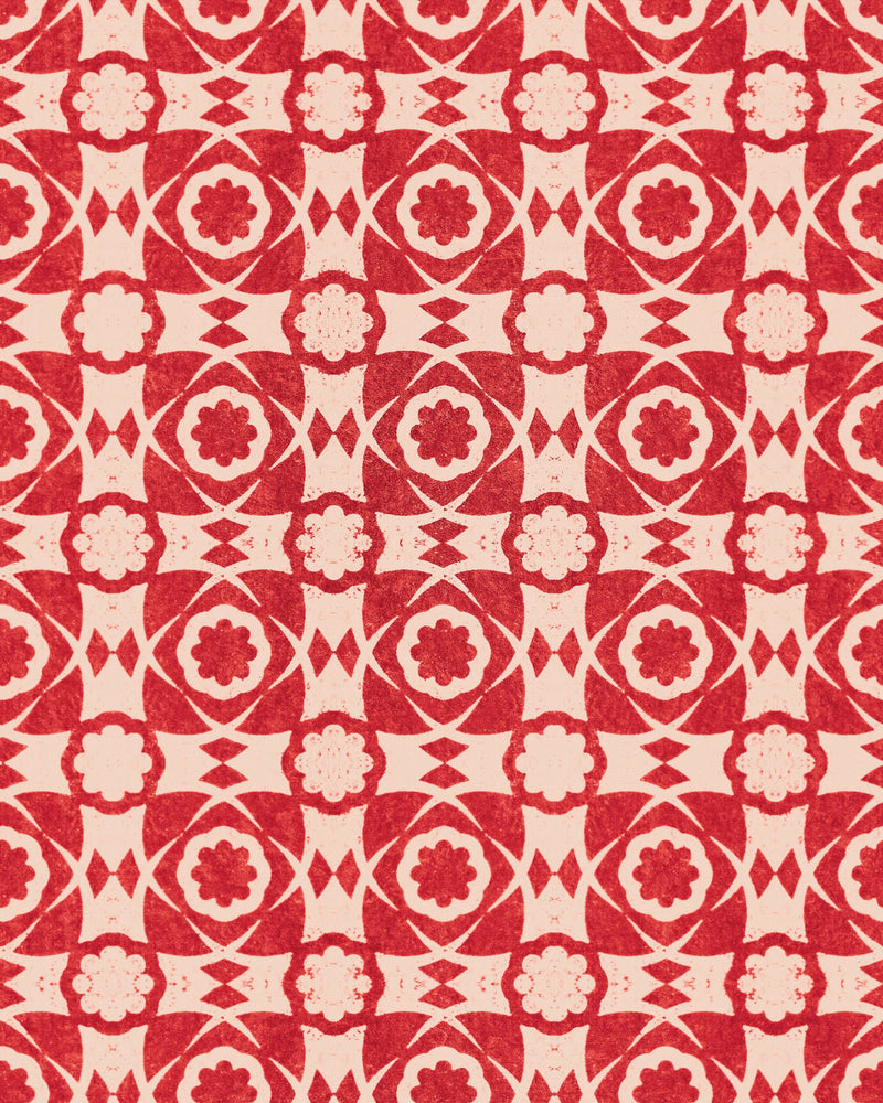 media image for Aegean Tiles Wallpaper in Red from the Sundance Villa Collection by Mind the Gap 271