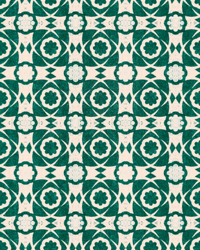 product image for Aegean Tiles Wallpaper in Ultramarine Green from the Sundance Villa Collection by Mind the Gap 16