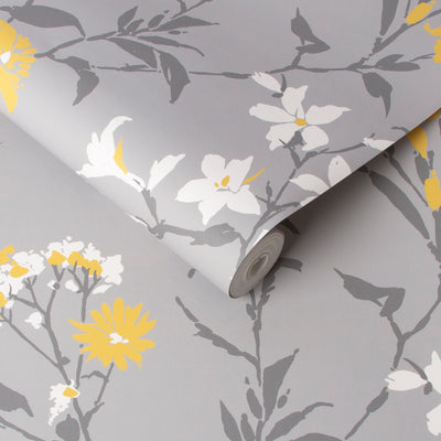 product image for Aeris Wallpaper in Grey and Yellow from the Exclusives Collection by Graham & Brown 17