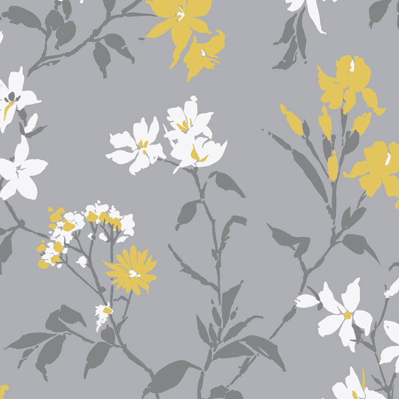 media image for Aeris Wallpaper in Grey and Yellow from the Exclusives Collection by Graham & Brown 220