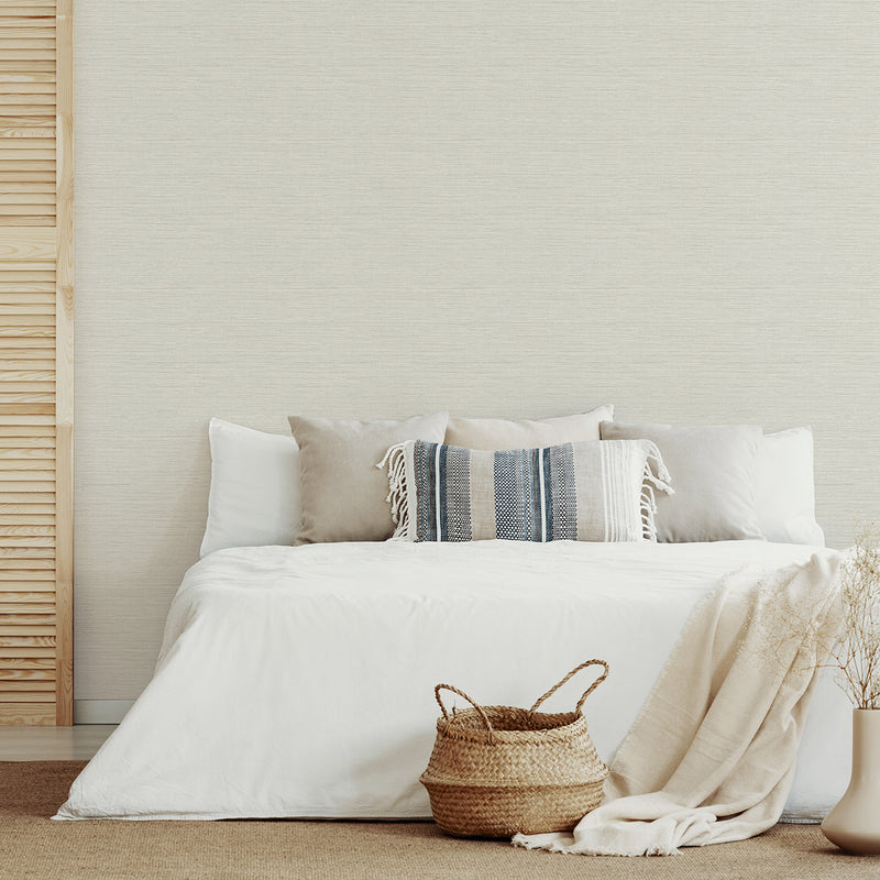 media image for Agave Imitation Grasscloth Wallpaper in Light Grey from the Pacifica Collection by Brewster Home Fashions 251