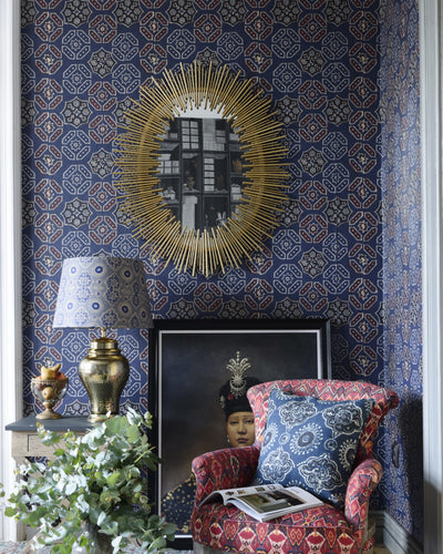 product image for Ajrak Blue Wallpaper from the Wallpaper Compendium Collection by Mind the Gap 21