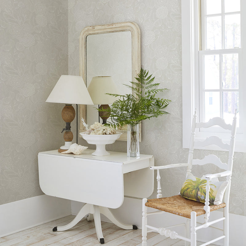 media image for Alannah Botanical Wallpaper in Bone from the Bluebell Collection by Brewster Home Fashions 213