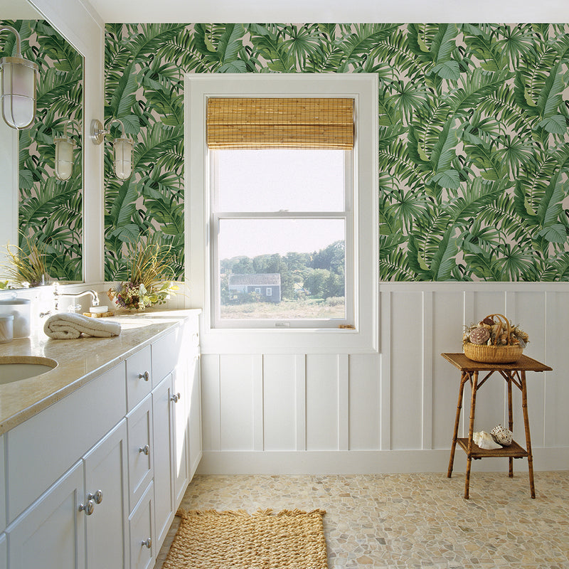 media image for Alfresco Tropical Palm Wallpaper in Green from the Pacifica Collection by Brewster Home Fashions 260