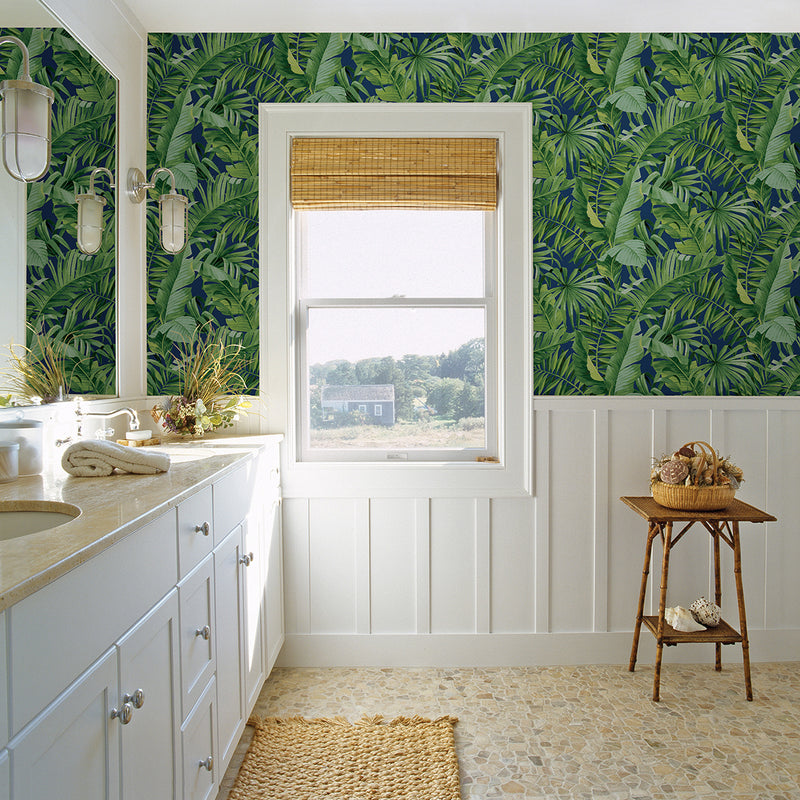 media image for Alfresco Tropical Palm Wallpaper in Jade from the Pacifica Collection by Brewster Home Fashions 282