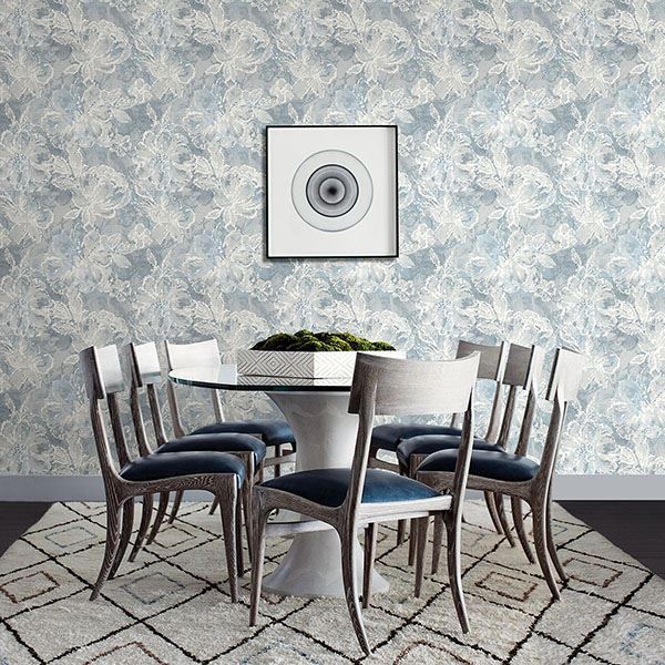 media image for Allure Floral Wallpaper in Blue from the Celadon Collection by Brewster Home Fashions 244