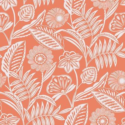 product image for Alma Tropical Floral Wallpaper in Coral from the Pacifica Collection by Brewster Home Fashions 92