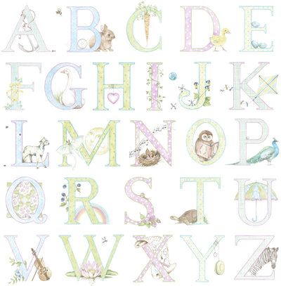 product image of sample alphabet wallpaper in light pastel from the day dreamers collection by seabrook wallcoverings 1 573