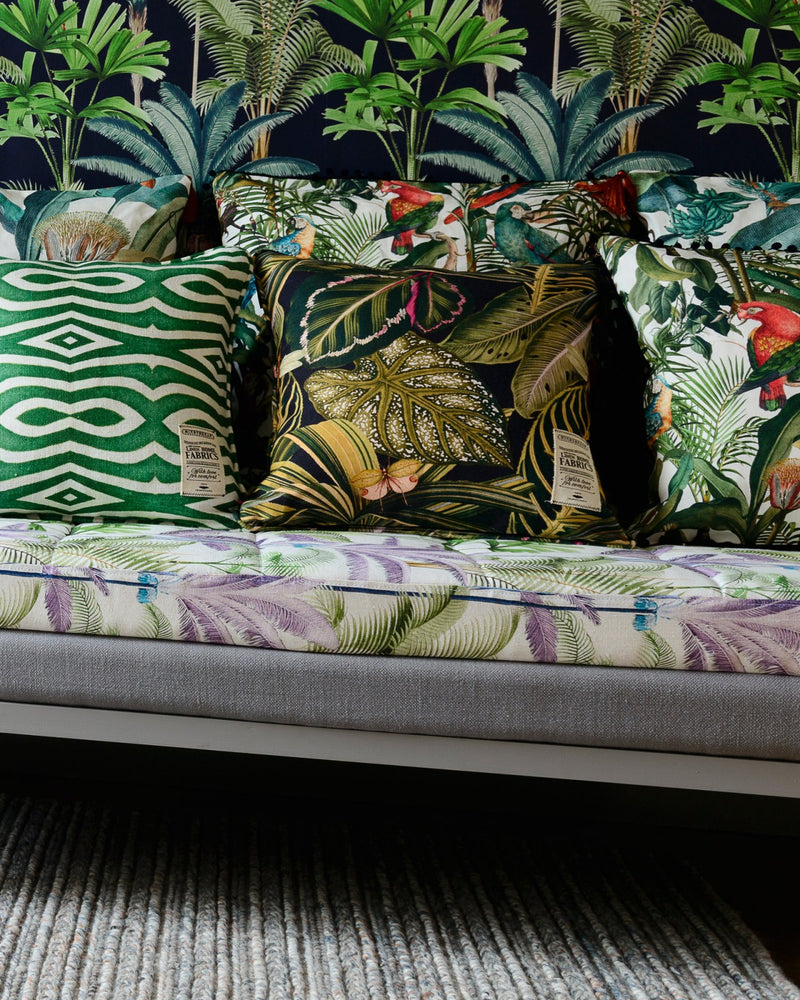 media image for Amazonia Linen Fabric in Black and Green by Mind the Gap 266