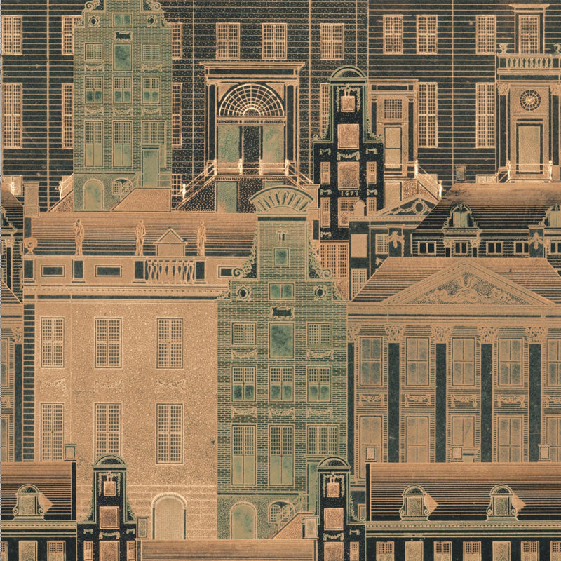 media image for sample amsterdam wallpaper in orange from the histoire de larchitecture collection by mind the gap 1 280