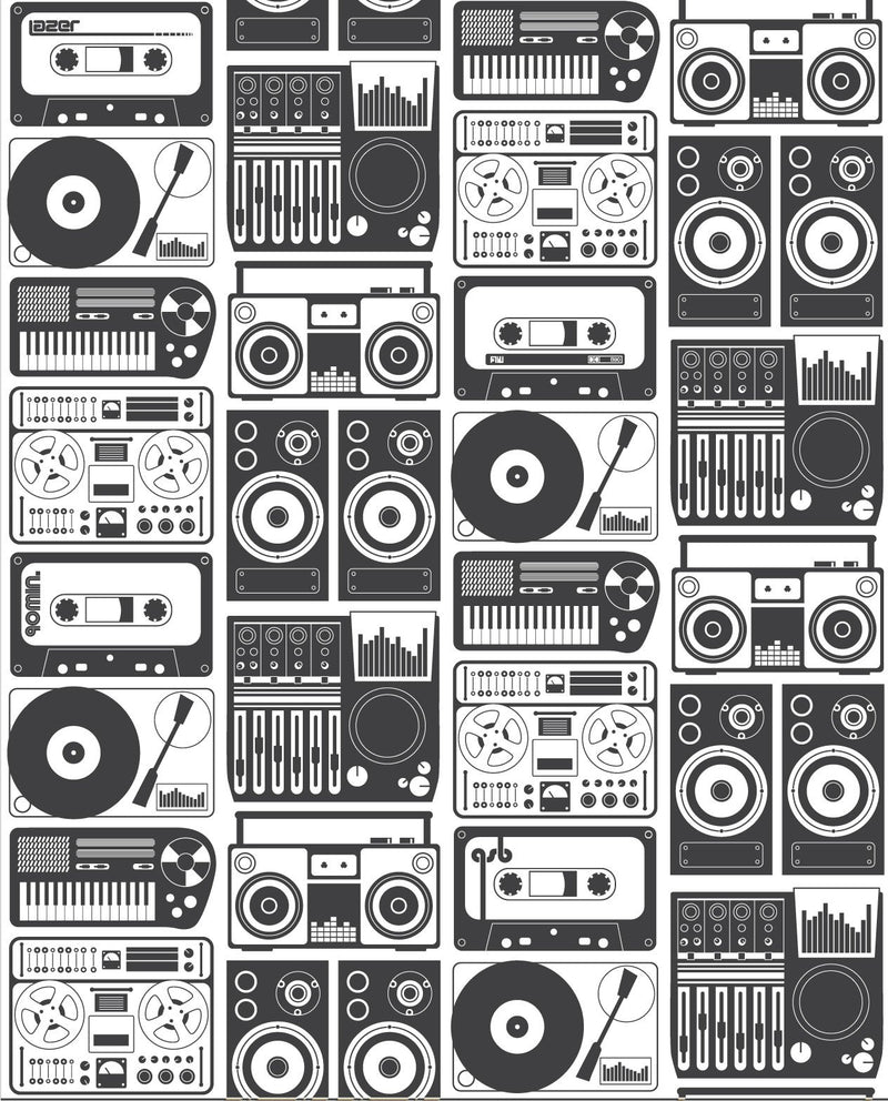 media image for Analog Nights Wallpaper in Charcoal design by Aimee Wilder 261