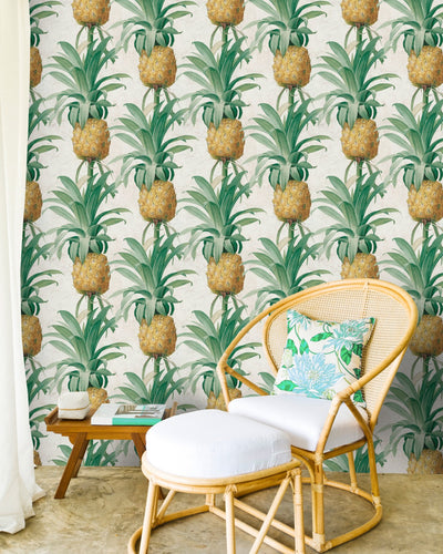 product image for Ananas Wallpaper in Green and Yellow from the Tropical Vibes Collection by Mind the Gap 51